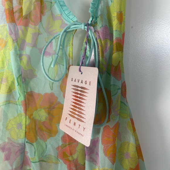 Savage X Fenty Free Spirt Flower Power Teddy lingerie size Small NWT sexy chic - Picture 9 of 11